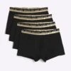River Island 4 Pack Trunks With Gold Split Waistband In Black For Men -Layered Clothes 206712884 1 black