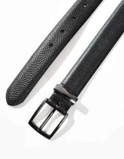 River Island Leather Metal Keeper Belt In Black For Men -Layered Clothes 206721691 3