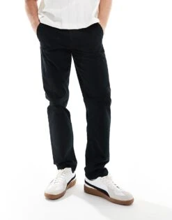 River Island Slim Fit Casual Chino Trousers In Black For Men -Layered Clothes 206722952 1 black 1