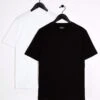 River Island 2 Pack Black/White Muscle Fit T-Shirt For Men -Layered Clothes 206737158 1 white