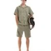 River Island Plisse Shorts Co-ord In Light Khaki For Men Khaki - Light