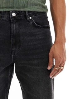 River Island Loose Fit Jeans In Washed Black For Men -Layered Clothes 206746507 4