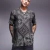 River Island Short Sleeve Shirt In Bandana Print For Men Brown 2 River Island Short Sleeve Shirt In Bandana Print For Men Brown -Layered Clothes 206746523 1 brown