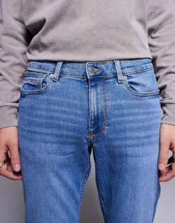 River Island Slim Fit Jeans In Medium Blue For Men Midwash Blue -Layered Clothes 206785730 5