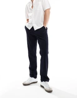 River Island Pull On Smart Joggers In Navy For Men