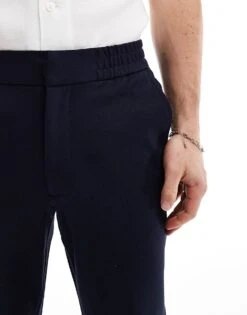 River Island Pull On Smart Joggers In Navy For Men -Layered Clothes 206835993 5