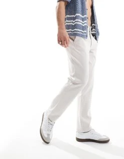 River Island Pull On Smart Joggers In Ecru For Men Beige -Layered Clothes 206836033 3