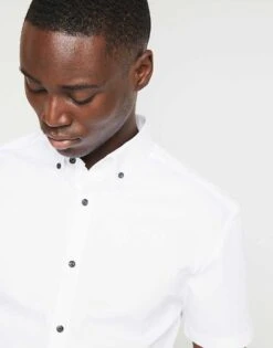 River Island Muscle Fit Textured Smart Shirt In White For Men -Layered Clothes 207001921 3