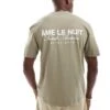 River Island Ame Le Nuit Logo T-shirt In Khaki For Men -Layered Clothes 207037941 1 khaki