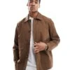 River Island Smart Chore Jacket In Brown For Men Brown - Dark -Layered Clothes 207135785 1 browndark