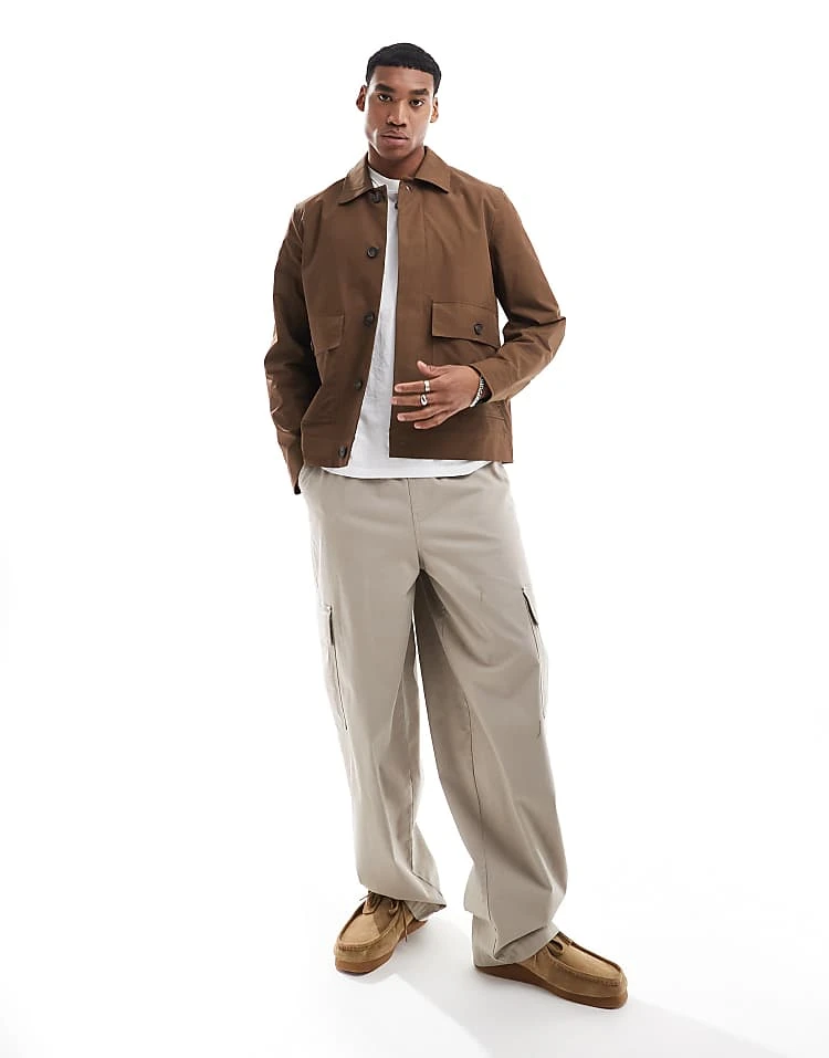 River Island Smart Chore Jacket In Brown For Men Brown - Dark 4 River Island Smart Chore Jacket In Brown For Men Brown - Dark - Image 2