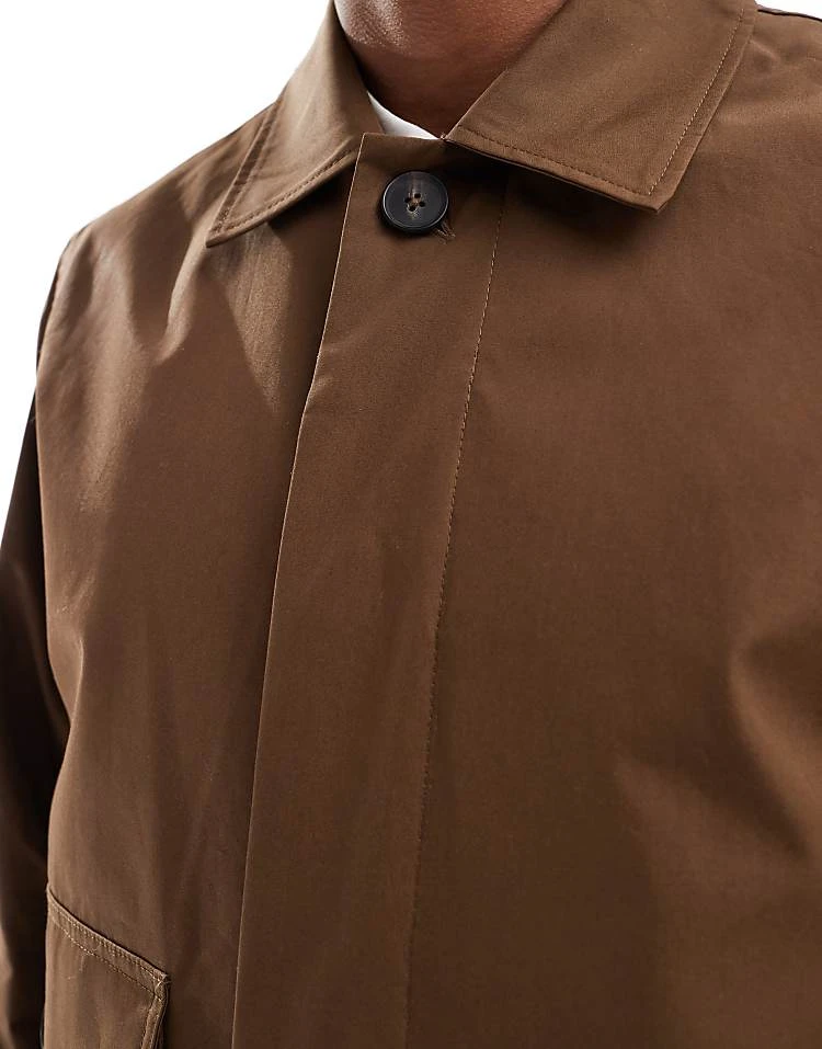 River Island Smart Chore Jacket In Brown For Men Brown - Dark 5 River Island Smart Chore Jacket In Brown For Men Brown - Dark - Image 3