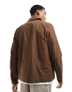 River Island Smart Chore Jacket In Brown For Men Brown - Dark 10 River Island Smart Chore Jacket In Brown For Men Brown - Dark -Layered Clothes 207135785 4