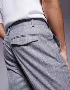 River Island Textured Trousers In Grey For Men -Layered Clothes 207135836 3