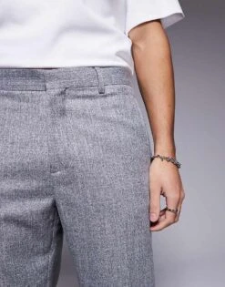 River Island Textured Trousers In Grey For Men -Layered Clothes 207135836 5