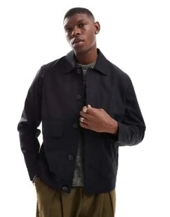 River Island Smart Chore Jacket In Navy For Men