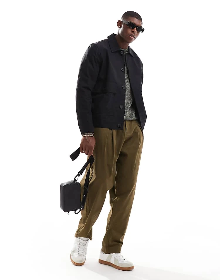 River Island Smart Chore Jacket In Navy For Men 5 River Island Smart Chore Jacket In Navy For Men - Image 3