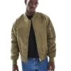 River Island MA1 Bomber Jacket In Khaki For Men Khaki - Dark -Layered Clothes 207169088 1 khakidark