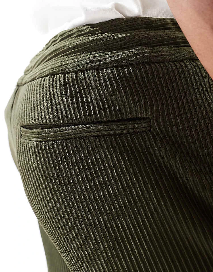 River Island Pleated Trousers In Khaki For Men 7 River Island Pleated Trousers In Khaki For Men - Image 5