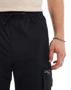 River Island Skinny Fit Cargos In Black For Men -Layered Clothes 207250573 2