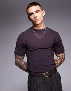 River Island Slim Fit T-shirt In Purple For Men Purple - Medium -Layered Clothes 207251655 1 purplemedium 1