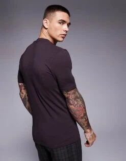 River Island Slim Fit T-shirt In Purple For Men Purple - Medium -Layered Clothes 207251655 3