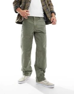 River Island Relaxed Fit Workwear Trousers In Green For Men Green - Light -Layered Clothes 207251812 1 greenlight 1