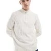 River Island Quarter Zip Jumper In Ecru For Men -Layered Clothes 207251834 1 ecru