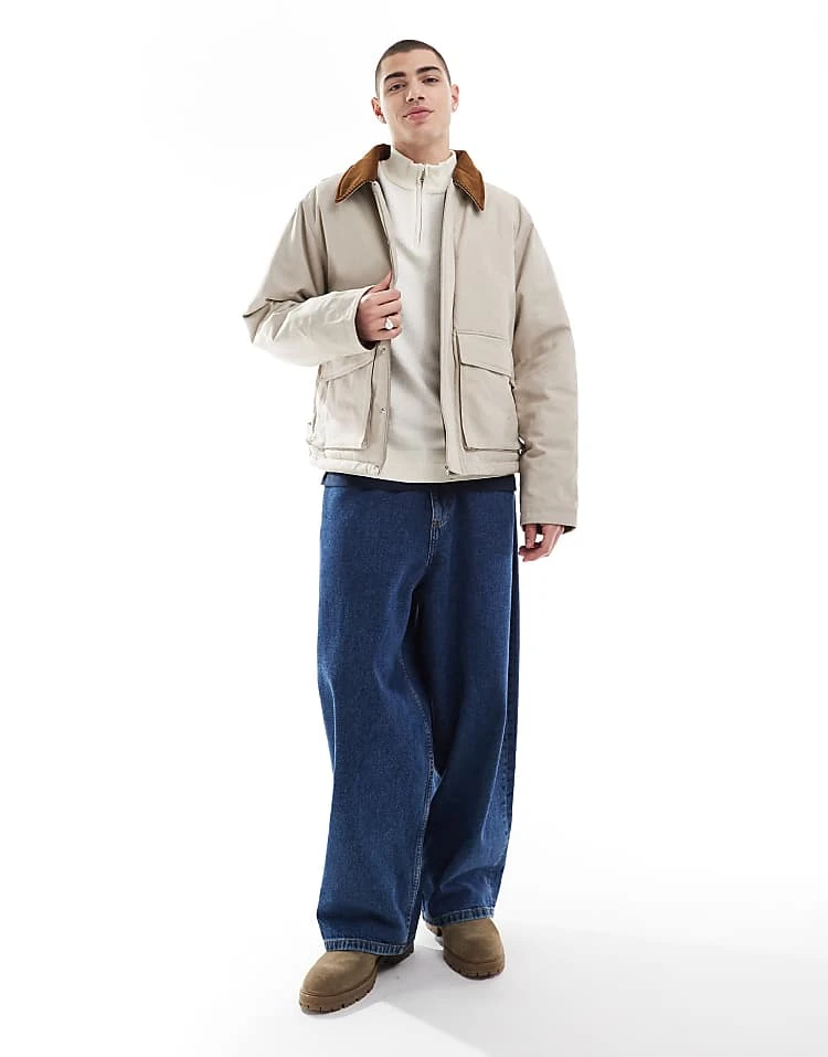 River Island Quarter Zip Jumper In Ecru For Men 5 River Island Quarter Zip Jumper In Ecru For Men - Image 3