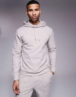 River Island Super Cosy Lounge Hoodie Mix & Match Set In Stone For Men Stone - Light