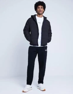 River Island Regular Fit Hooded Padded Jacket In Black For Men -Layered Clothes 207255866 3