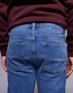 River Island Slim Fit Jeans In Midwash Blue For Men Blue - Medium -Layered Clothes 207321274 4