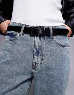 River Island Faux Leather Basic Belt In Black For Men -Layered Clothes 207321307 1 black 1