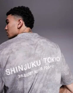 River Island Oversized Shinjuku T-shirt In Brushed Camo For Men Khaki