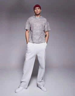 River Island Oversized Shinjuku T-shirt In Brushed Camo For Men Khaki -Layered Clothes 207337433 3