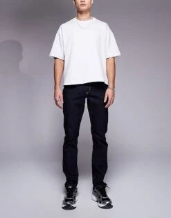 River Island Slim Fit Jeans In Indigo Wash For Men Blue - Dark -Layered Clothes 207337447 1 bluedark 1