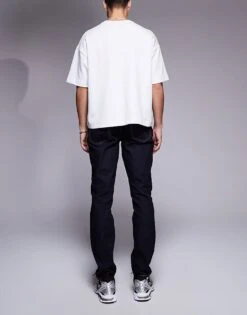 River Island Slim Fit Jeans In Indigo Wash For Men Blue - Dark -Layered Clothes 207337447 3