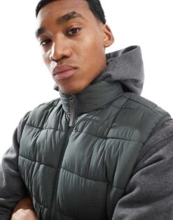 River Island Gilet In Khaki For Men Green 10 River Island Gilet In Khaki For Men Green -Layered Clothes 207337994 4