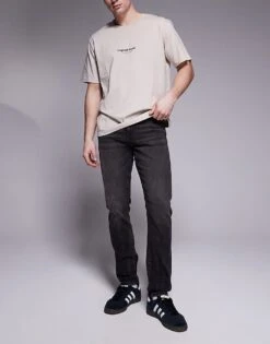 River Island Skinny Fit Jeans In Washed Black For Men Grey -Layered Clothes 207380363 1 grey 1