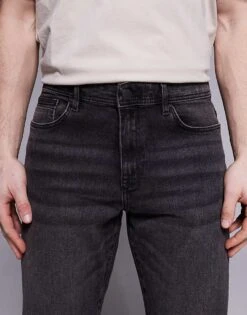 River Island Skinny Fit Jeans In Washed Black For Men Grey -Layered Clothes 207380363 5