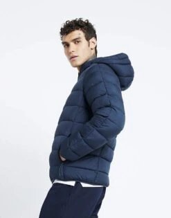 River Island Regular Fit Hooded Padded Jacket In Navy For Men -Layered Clothes 207396571 3