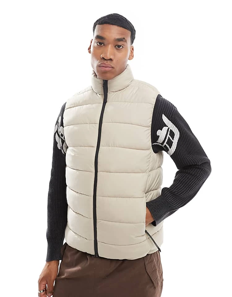 River Island Gilet In Stone For Men Stone - Medium 5 River Island Gilet In Stone For Men Stone - Medium - Image 3
