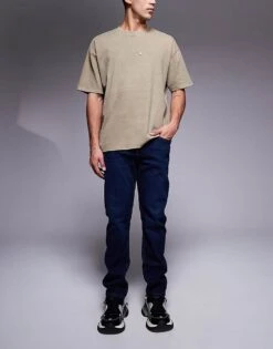 River Island Slim Fit Jeans In Dark Wash Blue For Men Blue - Dark -Layered Clothes 207407710 1 bluedark 1