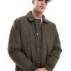 River Island Padded Utility Jacket In Khaki For Men -Layered Clothes 207407726 1 khaki