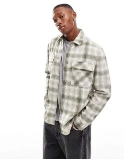 River Island Overshirt In Green Check For Men 11 River Island Overshirt In Green Check For Men -Layered Clothes 207407729 1 green 1