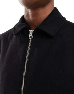 River Island Zip Through Jacket In Black For Men -Layered Clothes 207407743 3