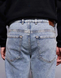 River Island Tapered Fit Jeans In Lightwash Blue For Men Blue - Light -Layered Clothes 207407861 4