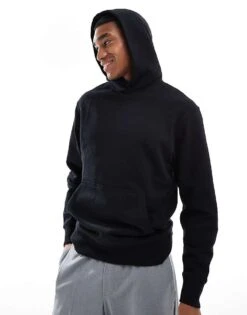River Island Essential Hoodie In Black For Men