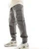 River Island Greco Cargo Trousers In Dark Grey For Men Grey - Dark -Layered Clothes 207408052 1 greydark
