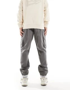 River Island Greco Cargo Trousers In Dark Grey For Men Grey - Dark -Layered Clothes 207408052 3